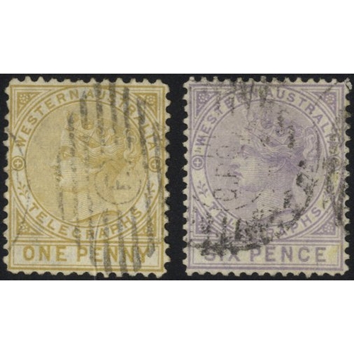 297 - TELEGRAPH STAMPS 1879 1d bistre & 6d lilac, both FU, SG.T1/2, Cat. £250