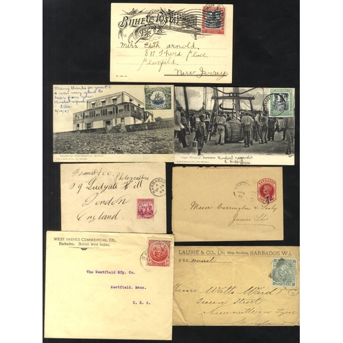 309 - 19th/20thC group of covers, PPC's & postal stationery, QV ½d Surcharges, early frankings with Diamon... 