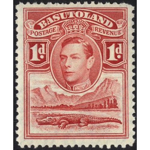 315 - 1938 1d scarlet showing 'tower flaw' variety, M, SG.19a. Cat. £170