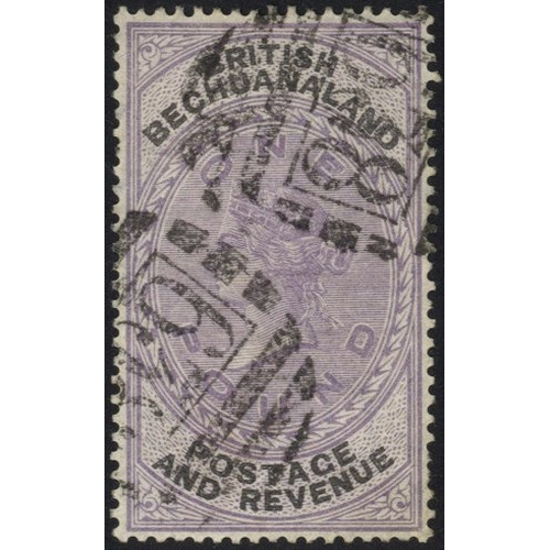 326 - 1888 Unappropriated Dies £1 lilac & black, VFU example with '638' numerals of Mafeking, a few short ... 