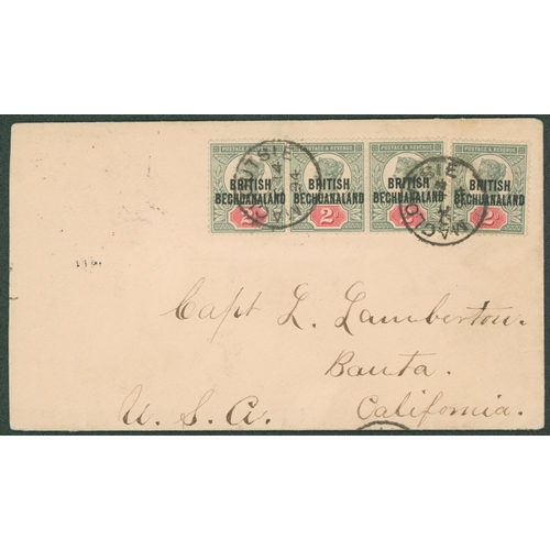 330 - 1894 (14 Oct) envelope to California, bearing 1891 2d strip of three and single clearly tied by 'MAC... 