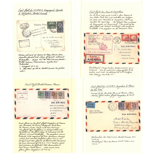 334 - 1929-30 first flight covers (5) incl. 1930 N.Y.R.B.A Guayaquil, Ecuador to Georgetown (33 carried), ... 