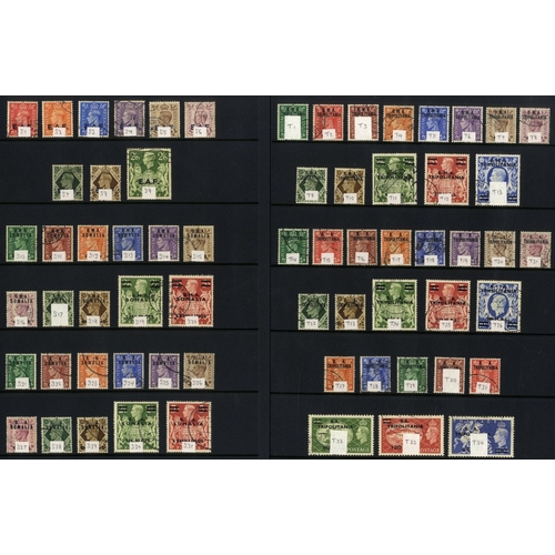 338 - Collection on hagner leaves, good to VFU incl. M.E.F 1942 set, 1943 set, Eritrea 1948, 1950 & 1951 s... 