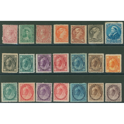 343 - 1859-99 QV range of unused o.g. or part o.g examples, some faults but good appearance incl. 1859 1c ... 