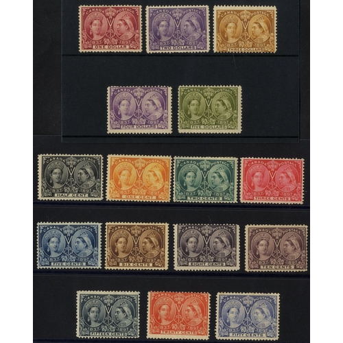 348 - 1897 Jubilee set M, 20c & 50c are unused, 2c thinned, others large part o.g. with mixed centering, S... 