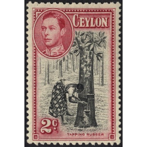 365 - 1938 2c black & carmine with the 'comma flaw' variety, fine M, SG.386aa. (1) Cat. £600