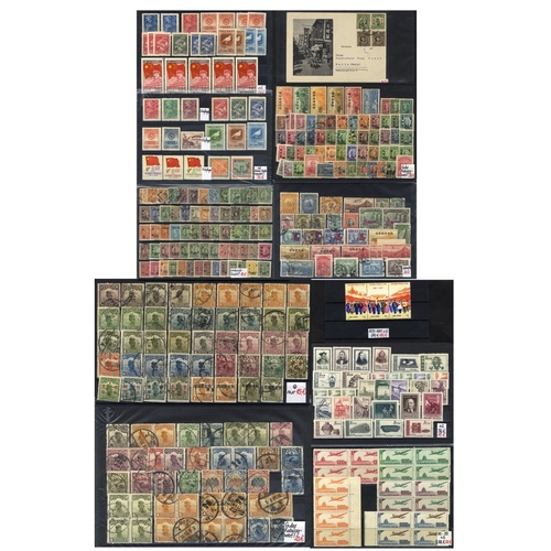 366 - EX DEALERS STOCK of M & U displayed on 125+ large black stock cards incl. mainly part sets, odd valu... 