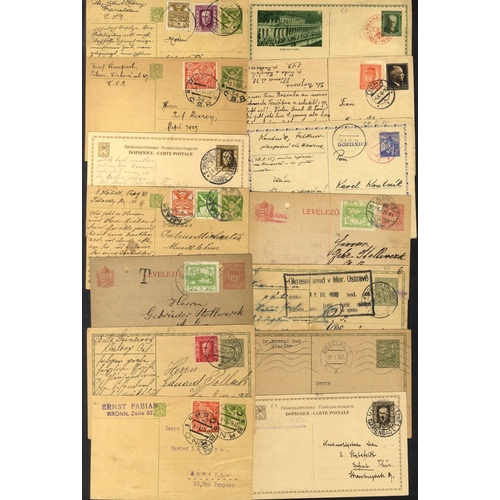 384 - Postal stationery cards c1919-50, mainly U (24) with interesting noted incl. express & censored; 194... 