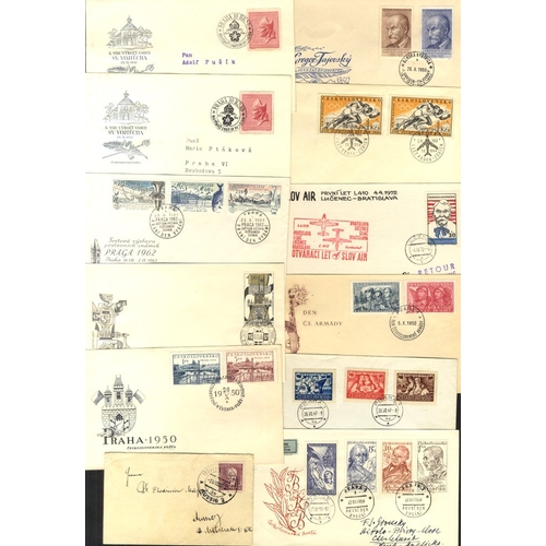 389 - c1930-50 covers & cards with a variety of frankings & cancellations incl. 1938 military card, 1936 t... 