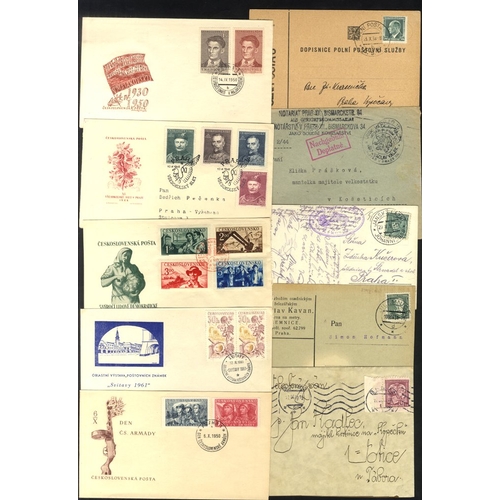 389 - c1930-50 covers & cards with a variety of frankings & cancellations incl. 1938 military card, 1936 t... 