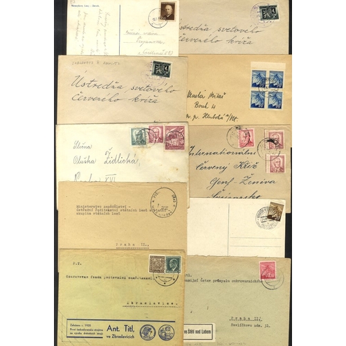 389 - c1930-50 covers & cards with a variety of frankings & cancellations incl. 1938 military card, 1936 t... 