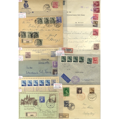 393 - 1945-46 covers & cards with a wide variety of provisional cancellations, incl. provisional registere... 