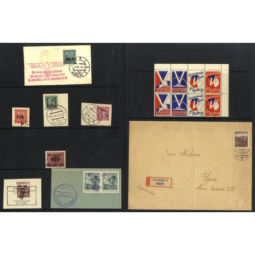 395 - BOHEMIA & MORAVIA binder with accumulation of WWII period covers & cards, both commercial & philatel... 