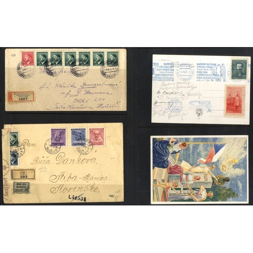 395 - BOHEMIA & MORAVIA binder with accumulation of WWII period covers & cards, both commercial & philatel... 