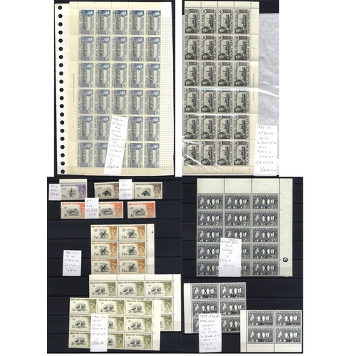 403 - FALKLANDS & DEPENDENCIES KGVI/QEII (a few earlier) UM range of mainly multiples/Plate blocks etc. No... 