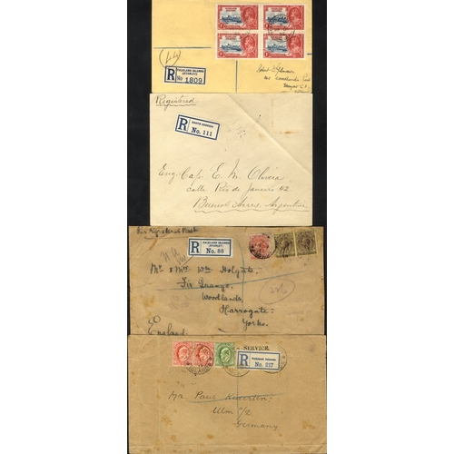 404 - 1896-1935 group of covers (17) + front incl. S. Georgia, GB used in Falklands, single & mixed franki... 