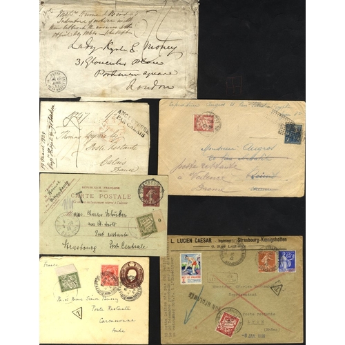 418 - POSTAL HISTORY 1838-64 collection written up in protectors (47 covers/entries) mainly pre-stamp show... 