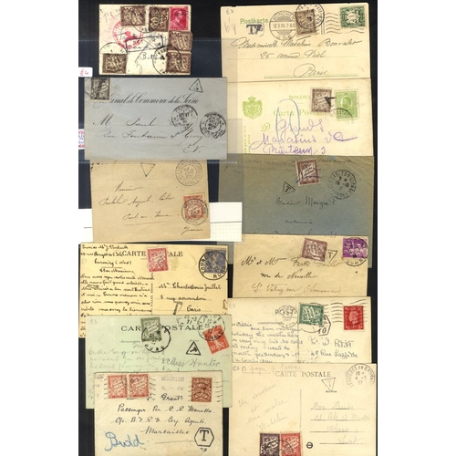 422 - 'Banderole' postage dues on cover c1886-1940's with a wide range of values & charges represented, st... 