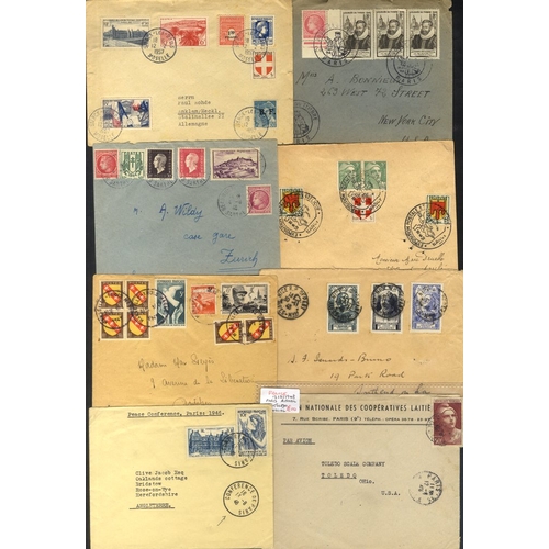 430 - 1940s post-war covers with a good variety of stamps, some with commem cancellations - interesting Ga... 