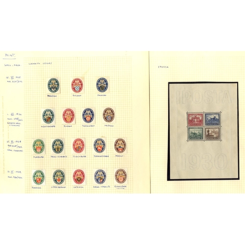 443 - 1872-1933 extensive M & U collection in two albums incl. 1872 Small Shield issues to 5gr U, 18kr M, ... 