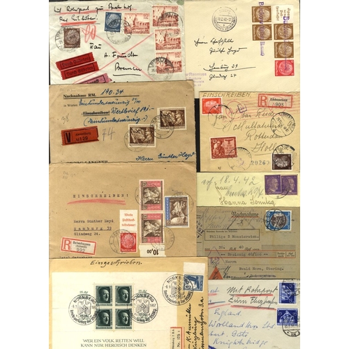 451 - THIRD REICH postal history group of covers (24) with Rohrpost (4), Eilboten (3) & cut-outs (3) and b... 