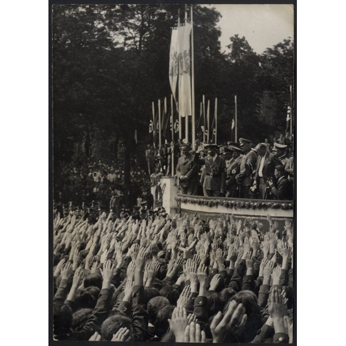 455 - THIRD REICH two undated Hollywood Press photos, 180 x 127mm of German National Sports Festival in Br... 