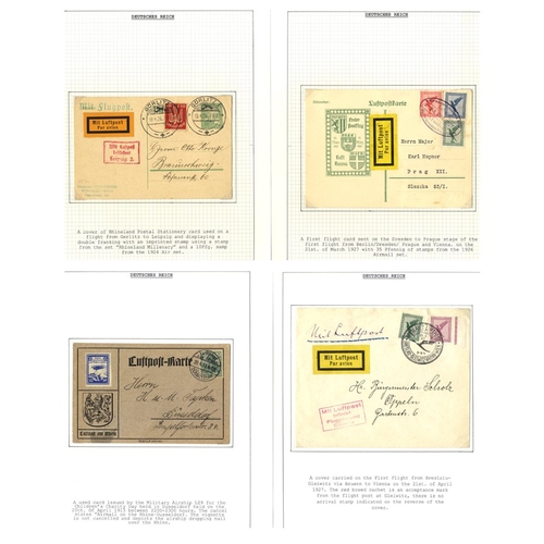 469 - AIRMAIL group of flown items 1913-26 incl. 1913 Rhine-Dusseldorf Zeppelin card with uncommon 10pf la... 