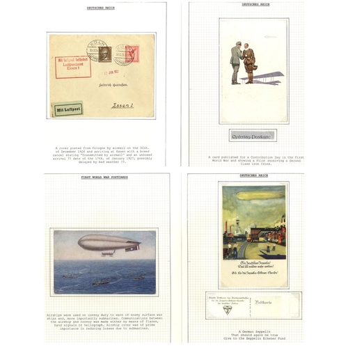 469 - AIRMAIL group of flown items 1913-26 incl. 1913 Rhine-Dusseldorf Zeppelin card with uncommon 10pf la... 