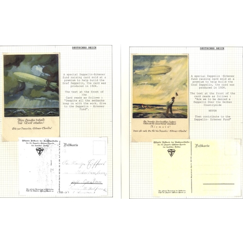 469 - AIRMAIL group of flown items 1913-26 incl. 1913 Rhine-Dusseldorf Zeppelin card with uncommon 10pf la... 