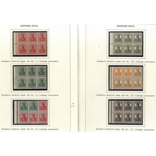 476 - BOOKLET PANES 1916-40 M range comprising 1916-20 10pf (6), 5pf (6), 5pf (2) + 10pf (4), SG.84f (Cat.... 