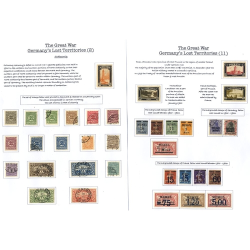 477 - 1918-20 M & U collection in a ring binder, Thematically dedicated to 'Germany's lost Territories' of... 