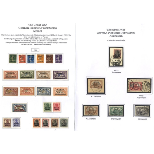 477 - 1918-20 M & U collection in a ring binder, Thematically dedicated to 'Germany's lost Territories' of... 