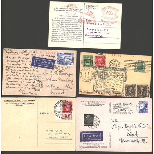 486 - 1927-37 SEEPOST COVERS (6) & AIRPOSTS (8) with a variety of frankings & cachets.