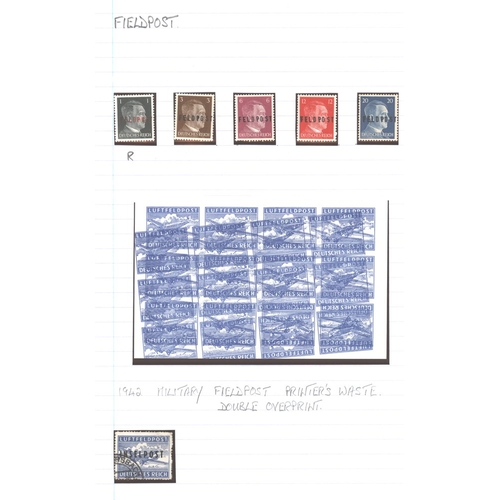 513 - Field Post Offices: 1940-45 range comprising Hitler stamps Ovpt'd feldpost 1pf, 3pf, 6pf, 12pf, 20pf... 