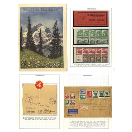 514 - THIRD REICH 1941 WHW booklet (exploded, less back cover), group of official covers (8), postcards in... 