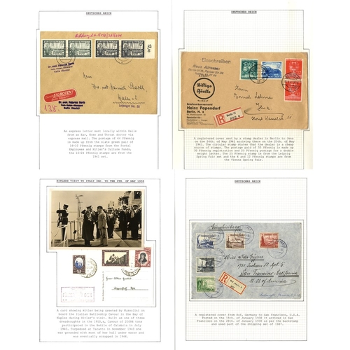 514 - THIRD REICH 1941 WHW booklet (exploded, less back cover), group of official covers (8), postcards in... 