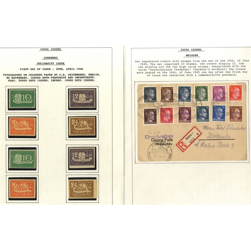 517 - 1945-46 LOCAL ISSUES extensive M & U collection on display leaves, mainly Soviet issues, arranged by... 