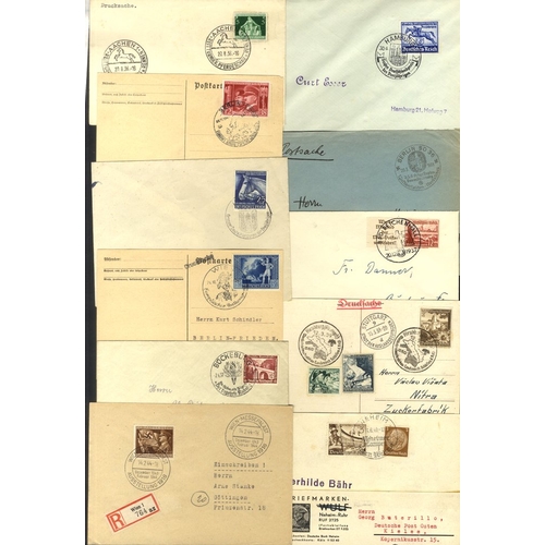 518 - THIRD REICH cover accumulation with cancellation interest - multitude of single and combined frankin... 