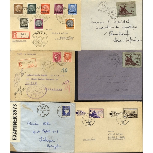 524 - FRANCE - Lorraine opts part set on cover, PO Box 506 censored cover (slight fault), internment camp ... 