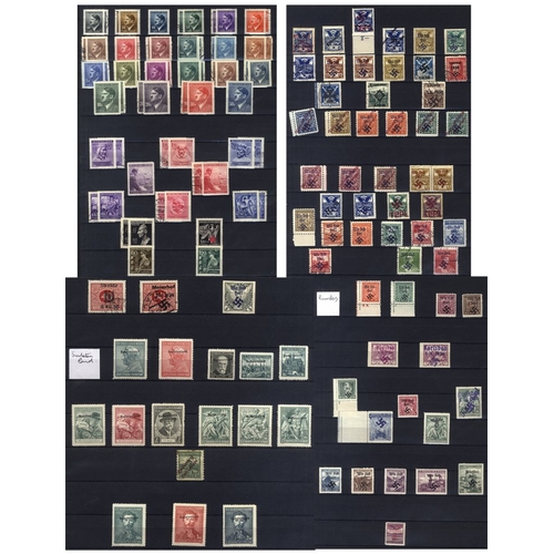 530 - BOHEMIA & MORAVIA 1939-44 UM, M & U collection in black page stock book incl. 1939 Ovpt set M (Cat. ... 