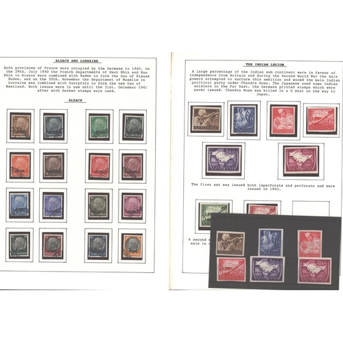 533 - LARGE M & U COLLECTION on display leaves, mainly WWII, incl. Albania 1943 set to 2q, UM, a few with ... 