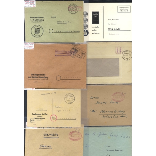 542 - ALLIED OCCUPATION stampless cash-paid covers c1945-47 with a wide variety of Gebuhr Bezahlt and si... 