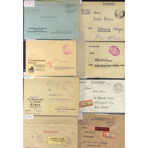 542 - ALLIED OCCUPATION stampless cash-paid covers c1945-47 with a wide variety of Gebuhr Bezahlt and si... 