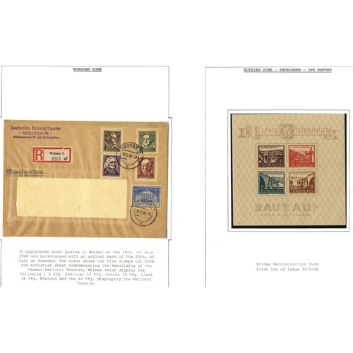 544 - RUSSIAN ZONE 1945-49 extensive M & U collection on display leaves incl. West Saxony imperf & perf Nu... 