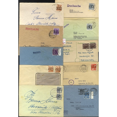 547 - ALLIED OCCUPATION 1948 Currency Revaluation overprinted issues on cover with band & mesh types o... 