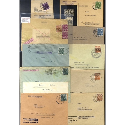 547 - ALLIED OCCUPATION 1948 Currency Revaluation overprinted issues on cover with band & mesh types o... 