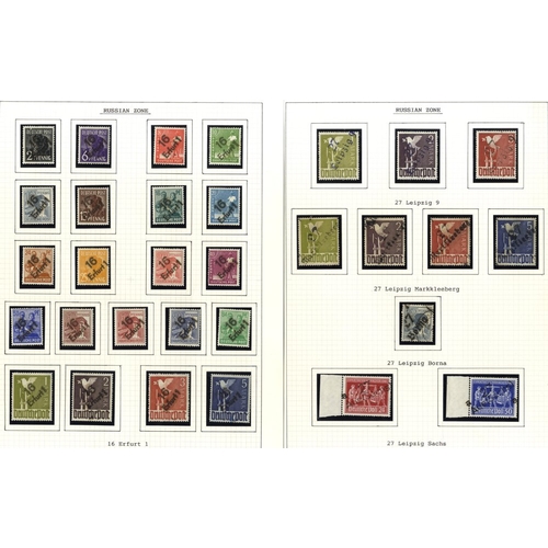 548 - RUSSIAN ZONE extensive 1948 h/stamped zone collection, mainly on ranges of Hitler head issues or Thi... 