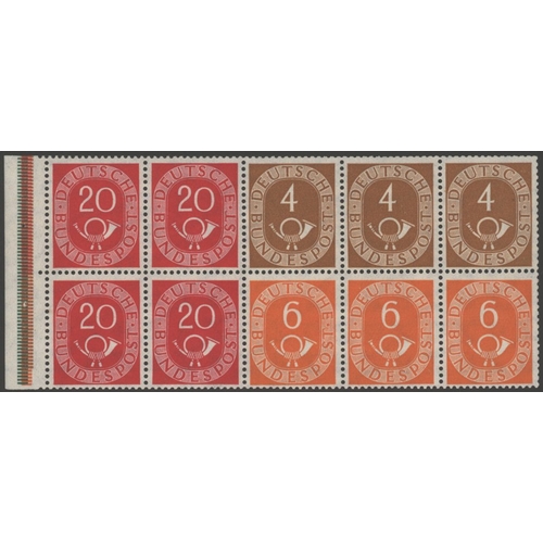 551 - 1951 Posthorn booklet pane of ten, 4pf (3), 6pf (3) & 20pf (4), fresh UM, SG.1046a, Cat. £450 (1)