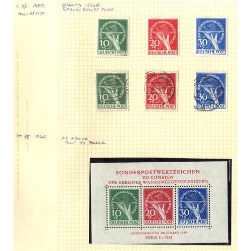 554 - 1948-89 M & U collection in three albums incl. 1948 Black Ovpt set M, HR (Cat. £450) & to 80pf U, 19... 