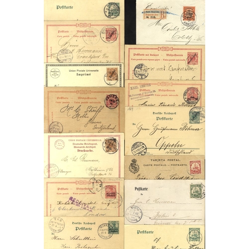 562 - Accumulation of stationery & postcards (14) with P.O. Morocco 1904 5c stationery Meknes to Fez, 10c ... 